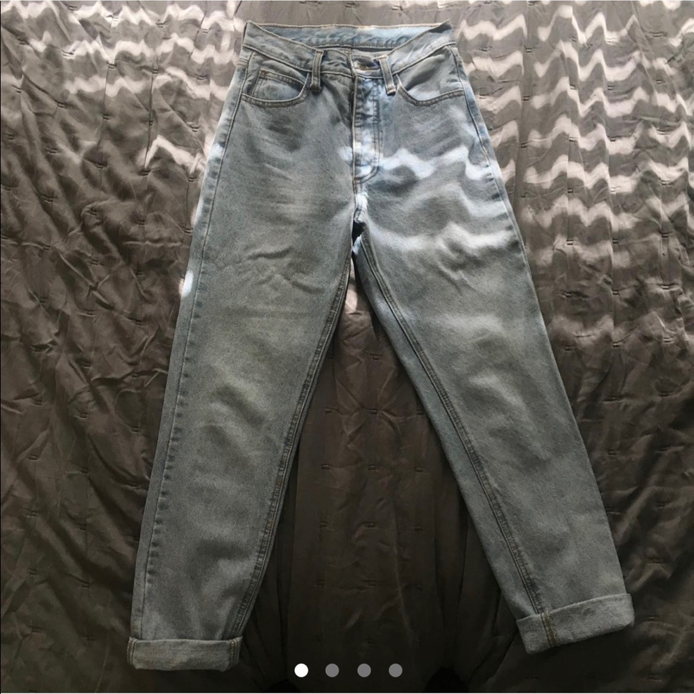 High waisted denim mom jeans